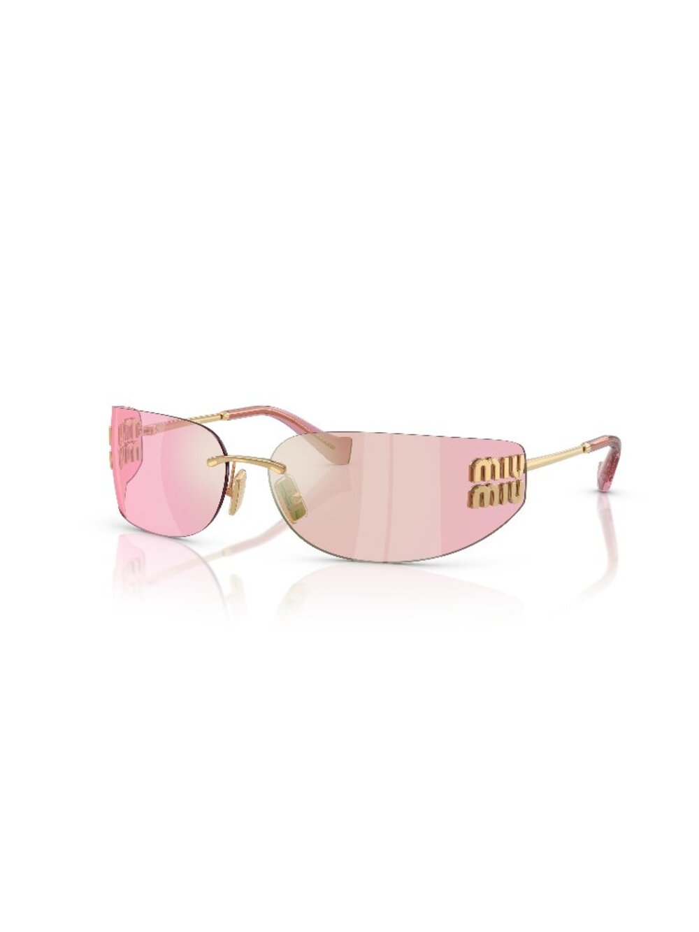 New Miu Miu Women's Sunglasses Gold Metal Frame MU A51S 5AK90Y 0